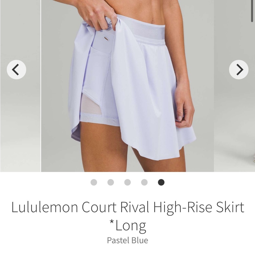 Lululemon Court Rival HR Skirt size 6. Pastel Blue.
